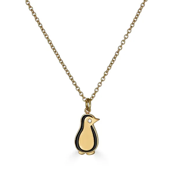 14K Gold Penguin Charm