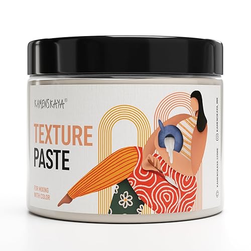 Kamenskaya Texture Paste - Modeling Paste Acrylic Medium for Acrylic Paint - 16.9 fl oz (500 ml) - Natural color, for mixing with acrylic paint