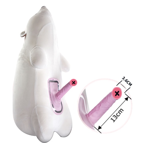Discreet Polar Bear Pillow Remote Control Sex Machine | White