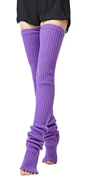 Henwarry 27 or 34 Inch Length Leg Warmers Knit Over the Knee Extra Long Winter Soft Thick Thigh High Footless Socks for Women
