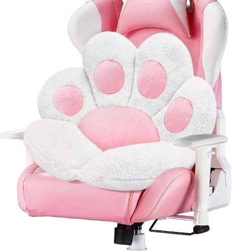 MOONBEEKI Cat Paw Cushion Chair Comfy Kawaii Chair Plush Seat Cushions Shape Lazy Pillow for Gamer Chair 28"x 24" Cozy Floor Cute Seat Kawaii for Girl Worker Gift, Dining Room Bedroom Decorate White - White 28 Inch