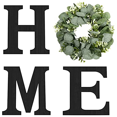 Wood Home Sign Hanging Farmhouse Wall House Decor Wood Home Letters for Wall Art Rustic Home Wall Decor for Living Room Kitchen Entryway Dining Room Hallway Black L - Black - L