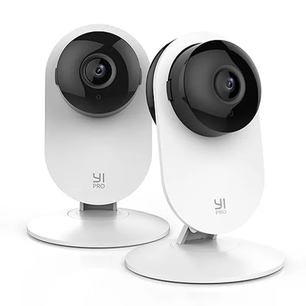 YI Pro 2K Home Security Camera, 2.4Ghz Wired Indoor Camera with Person, Vehicle, Animal Smart Detection, Phone App, Compatible with Alexa and Google Assistant 2Packs - 2K pro 2pc