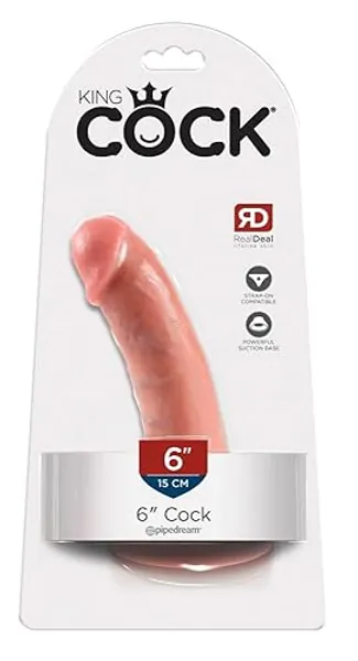 Pipedream King Cock Dildo, Flesh, 6 Inch - 6 Inch (Pack of 1)