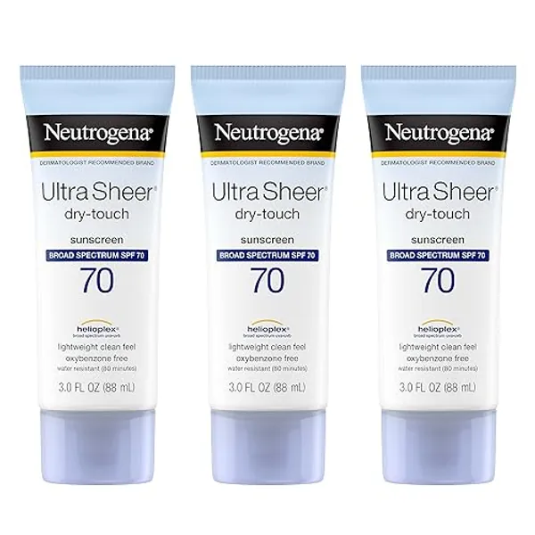 Neutrogena Ultra Sheer Dry-Touch Water Resistant and Non-Greasy Sunscreen Lotion with Broad Spectrum SPF 70, 3 Fl Oz (Pack of 1) - 3 Fl Oz (Pack of 1) - SPF 70