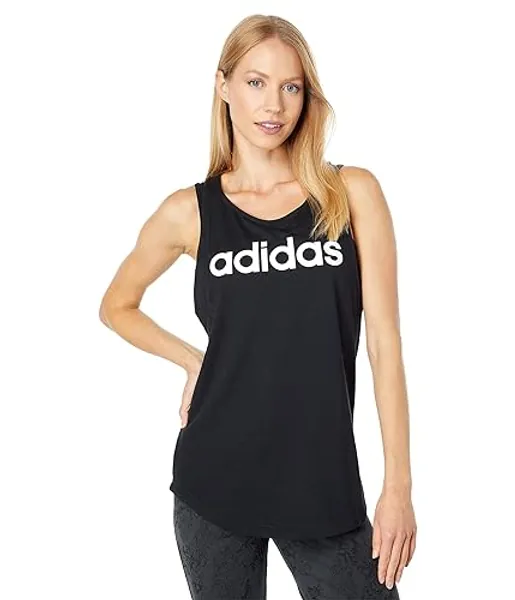 adidas Women's Essentials Loose Logo Tank Top - X-Small - Black/White