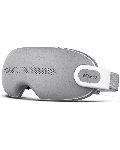RENPHO Eye Massager with 16 Silicone Massage Heads, Bluetooth Music, and Vision Window, 5 Modes Rhythm Eye Massager for Eye Relax, Reduce Eye Strain, Improve Sleep - One Size (Pack of 1)