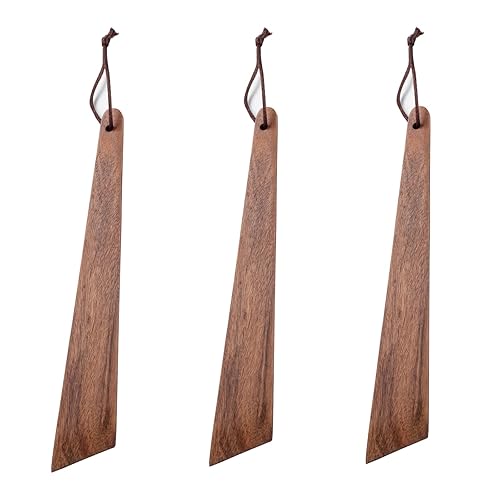 Muso Wood 9.8" Acacia Wood Spatula for Cooking, Small Wood Flipper, Non-Stick Spatula Set, Multi-Purpose Spatulas for Flipping, Serving, Scraping & Turning (Set of 3) - Set of 3