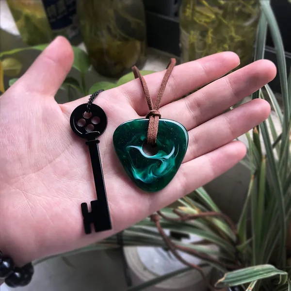 Handmade Key Necklace Chain Pendant And Seeing Stone Necklace  Jewelry for Girls Boys