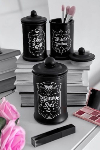 Witch's Vanity Jars | One Size / Black / 100% Glass
