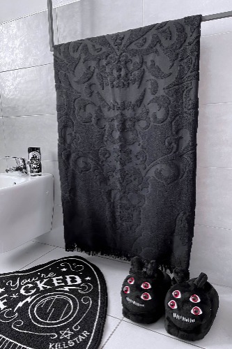 Daemon Bathroom Towel | One Size / Black / 100% Polyester