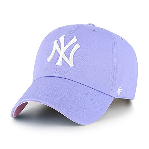 '47 MLB Unisex-Adult Men's Clean Up Cap - New York Yankees - One Size - Lavender, White, Pink