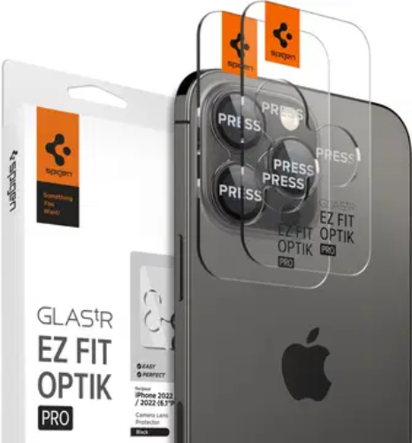Spigen Glass tR EZ Fit Optik Pro 2 Pack Black iPhone 16 Pro/15 Pro/16 Pro Max/15 Pro Max
