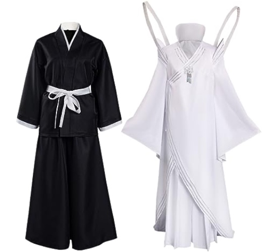KoleGoe Womens Anime Kuchiki Rukia Cosplay Costume Adult Halloween Japanese Kimono Outfit - Medium - White