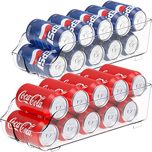 Simple Houseware Soda Can Organizer for Pantry / Refrigerator, Clear, Set of 2 - 2 Pack - Standard Can