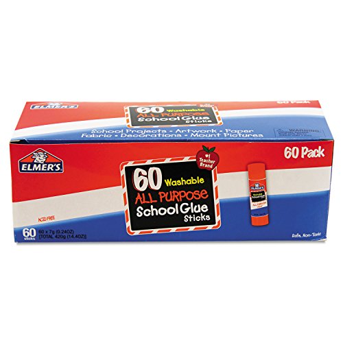 Elmer's All Purpose School Glue Sticks, Washable, 7 Grams, 60 Count - 60 Count (Pack of 1) - Standard Stick - Glue