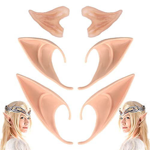 Cosplay Fairy Pixie Elf Ears - Party Dress Up,Costume Masquerade Accessories for Halloween Christmas (3 Pairs) - 3 Pairs