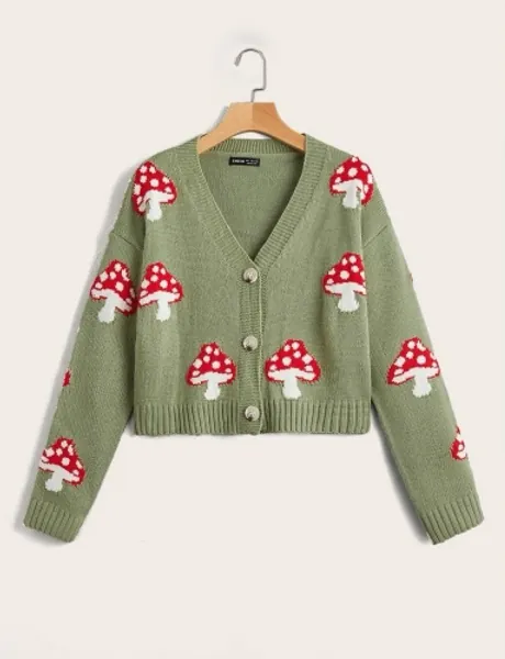 Mushroom Pattern Cardigan