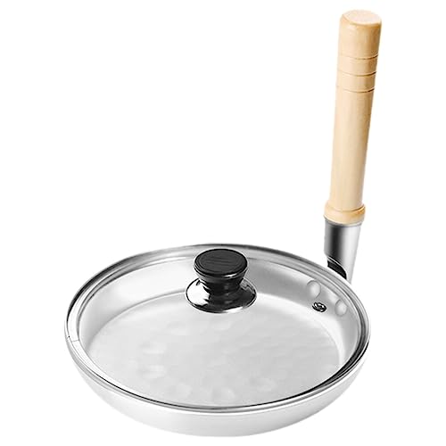 Angoily Frying Tamagoyaki Pan Nonstick Egg Frying Pan Japanese Oyakodon Pan Tamagoyaki Egg Pastry Pan Mini Metal Skillet Omelette Pan with Wood Handle for Home Kitchen 17CM