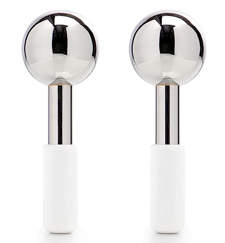 Facial Roller Unbreakable Stainless Steel Cryo Globes Magic Cooling Beauty Facial Sticks for Face, Neck & Body Cryo Sticks Cold Roller for face Puffiness Wrinkles - Ice Globes