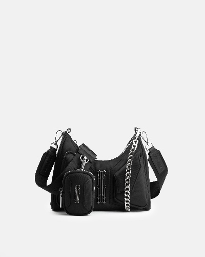 TACTICAL SPLIT NYLON BAG | MIDNIGHT BLACK
