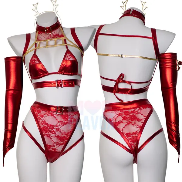 Red Metallic Holiday Sleigh - XS/S / Red