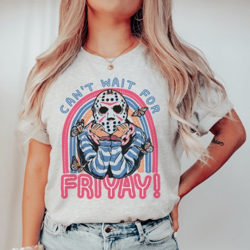 Can't Wait For Friyay Tee - Athletic Heather / XL