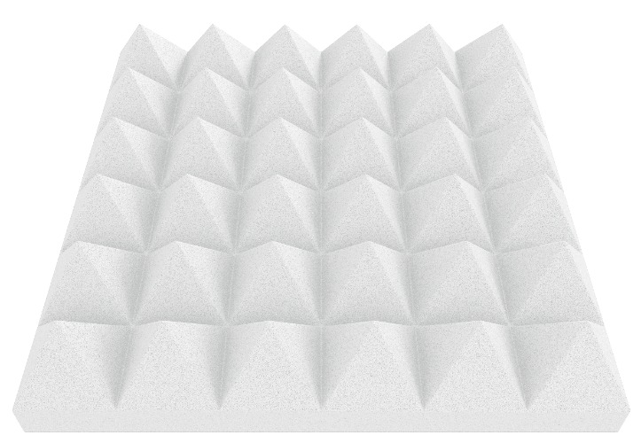 Melamine White Acoustic Foam - Pyramid