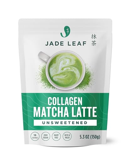 Jade Leaf Collagen Matcha Latte Mix - Unsweetened - 5.3oz Pouch - Collagen - 150 g (Pack of 1)