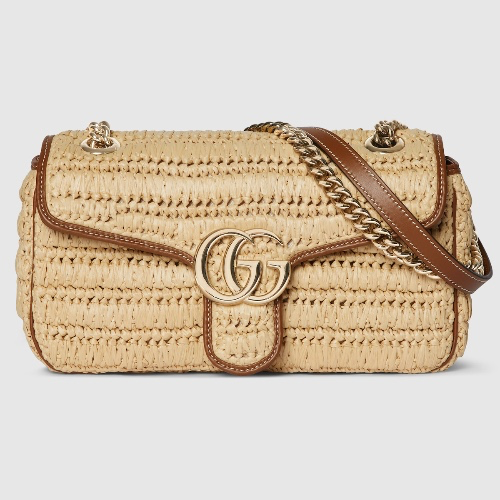 GG Marmont woven medium shoulder bag