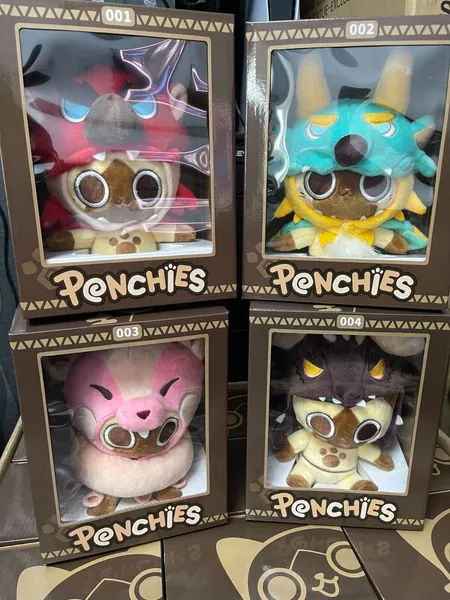 x4 Official Monster Hunter Ponchies Plushes Rathalos Zinogre Paolumu Nergigante