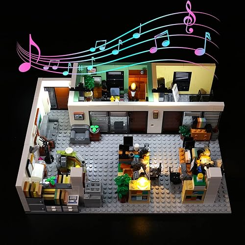 BrickBling LED Light Compatible with Lego The Office Building Bricks Creative Lights Compatible with Lego 21336, Gift Idea Compatible with Lego Fans- Sound Version (Without Model) - Music Version Light