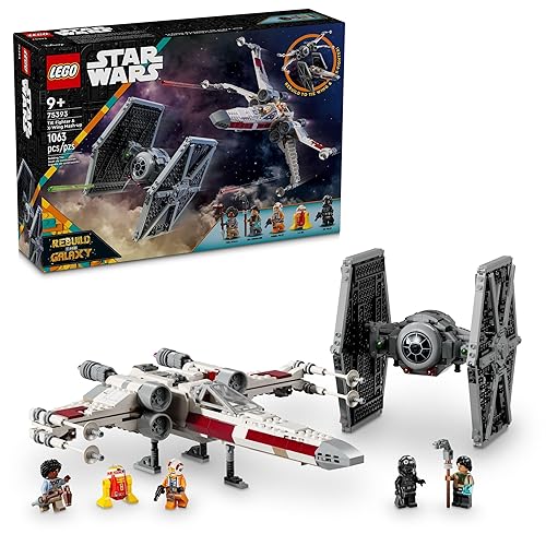 LEGO Star Wars TIE Fighter & X-Wing Mash-up Building Toy Set - Birthday Gift for Boys & Girls, Ages 9+ - 4 Star Wars Minifigure Toys Included - 75393