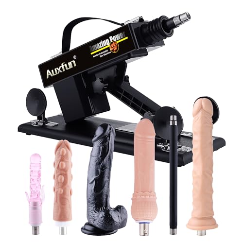 AUXFUN Sex Machine Love Machine Consoladores,Dildos Machine Adult Toys with 6 Accessories,Couples Sex Toys Jugetes Sexuales with 3XLR Connector Hands Free - 6 SET