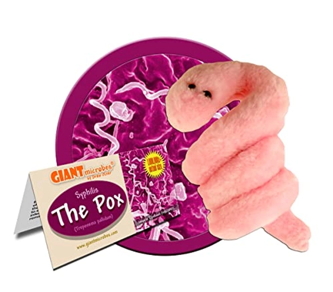 GIANTmicrobes Pox Plush – Learn About STIs, Educational Gift for Friends, Scientists, Family, Healthcare Experts, Public Health, Doctors, Students, Anyone with a Healthy Sense of Humor