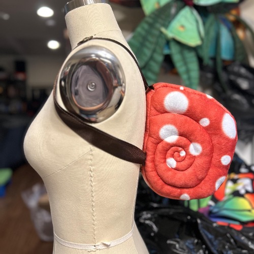Mushroom Snail Shell Backpack in Red and White, Fly Agaric Inspired