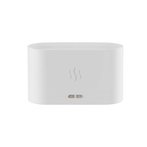 Fireplace Flame-Effect Humidifier Lamp - Cream White