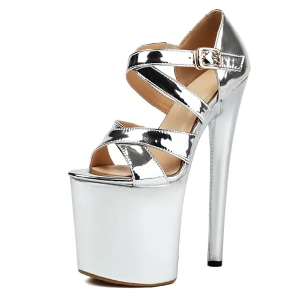 Roimaash Women Pole Dance Heels Stiletto High Heels Strappy Sandals Platform