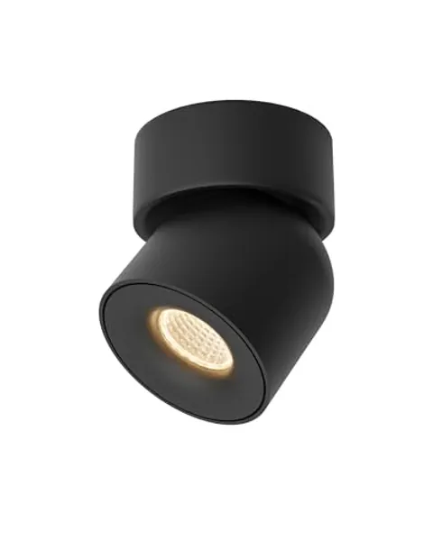 Aisilan Black Ceiling Spotlight Dimmable 9W LED Warm White Rotatable Single Spot Light 360° Adjustable Ceiling Spot Lights for Wall Painting, Gallerie, Art, Living Room, Stairs, Corridor
