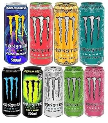 Monsters Energy Drink Variety Pack, Zero Sugar and Regular, 500ml Cans, 9 Flavours (UK) 