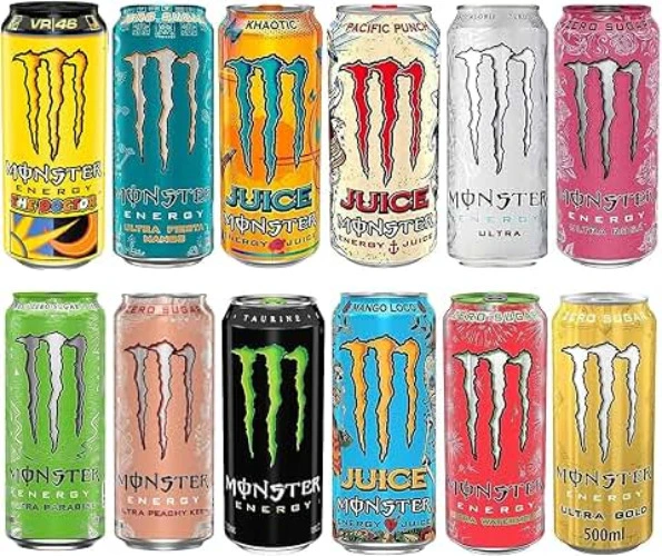 Monster Hydro Energy Drink Variety Pack, Assorted Flavours, 500Ml (Pack Of 12)