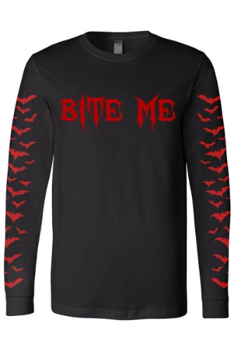 Bite Me Tee [Multiple Styles Available] | Mens Long Sleeve w/ Bat Sleeves / M