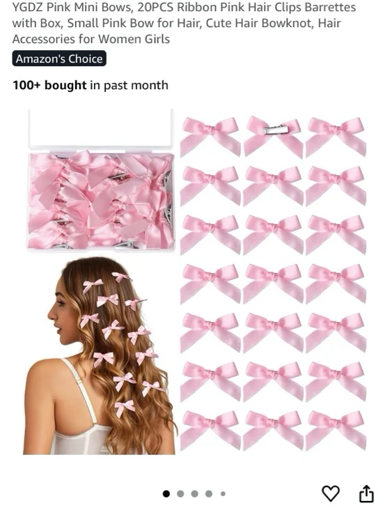 Pink hair ribbons for costume