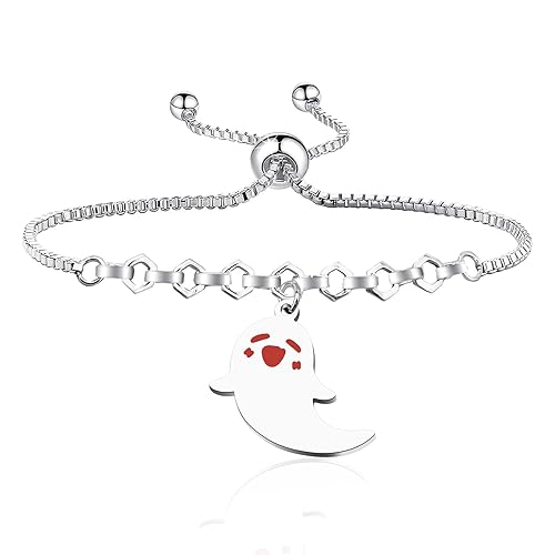 WUSUANED Cute Ghost Necklace Hu Tao Ghost Shape Jewelry Halloween Cosplay Gifts For Game Anime Lovers - Ghost bracelet
