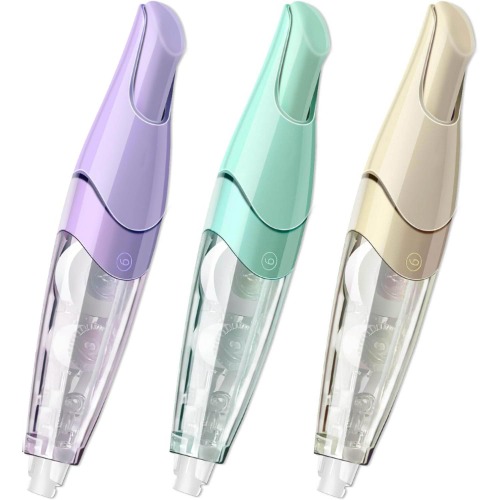 UOEPOWA 3 Pcs Refillable Retractable White Out Correction Tape, Pen Shaped Whiteout Set, White Out Tape, Japanese Aesthetic Cute White Out for Office Supplies