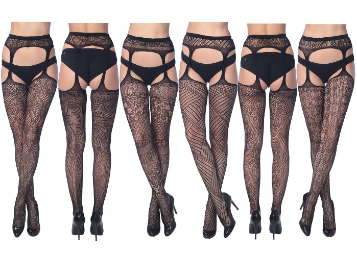 Frenchic Fishnet Women's Lace Stockings Tights Sexy Pantyhose Regular & Plus Sizes (Pack of 6)
