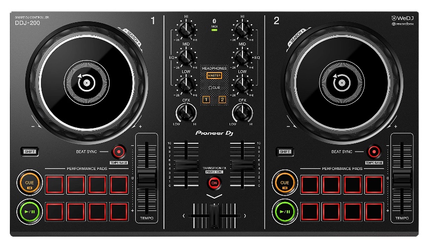 Pioneer DJ DDJ-200 Smart DJ Controller, Black