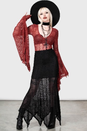 Juliet's Betrayal Maxi Skirt [B] | S / Black / 98% Polyamide 2% Elastane