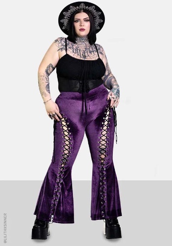 Amethyst Alice Lace up | FLARE PANTS - X-LARGE