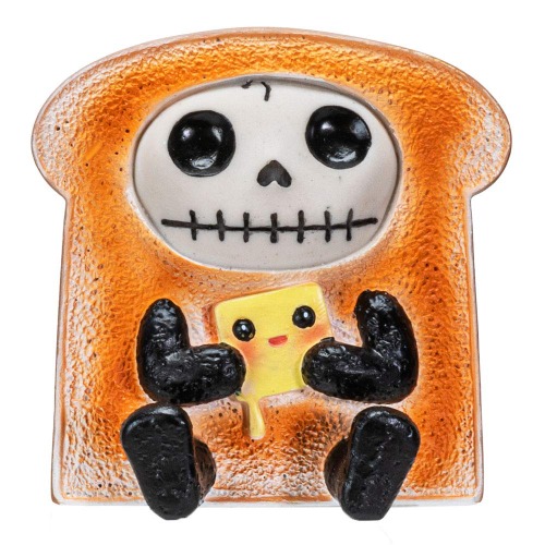Furrybones Summit Collection Toasty Figurine Decorative Signature Skeleton Bread Toast Costume 3 Inch Tall Collectible Statue